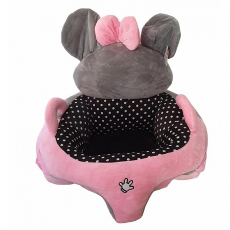 Fotoliu bebe cu spatar - Minnie Mouse roz [0]