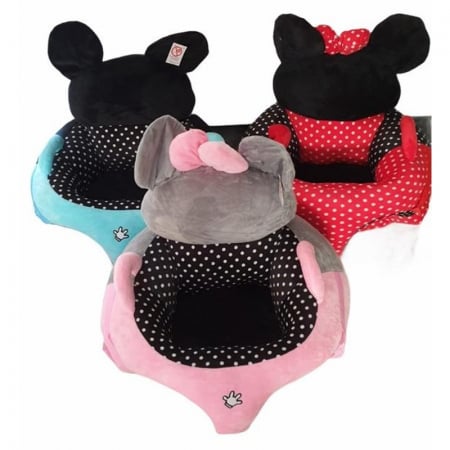 Fotoliu bebe cu spatar si arcada - Minnie Mouse rosu cu buline, din plus [3]