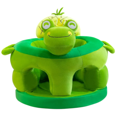 Fotolii din plus pentru copii - Fotoliu bebe cu spatar si suport de picioare - Broscuta Verde Happy Day