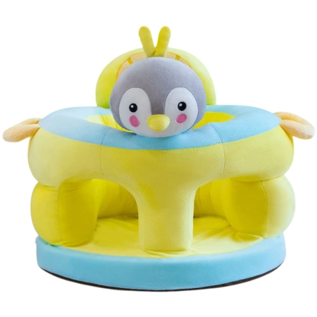 Fotolii din plus pentru copii - Fotoliu bebe cu spatar si suport de picioare - Puisorul Galben Happy Day
