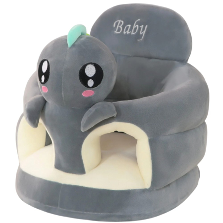 Fotolii bebelusi - Fotoliu bebe cu spatar si suport de picioare - Dinozaurul gri