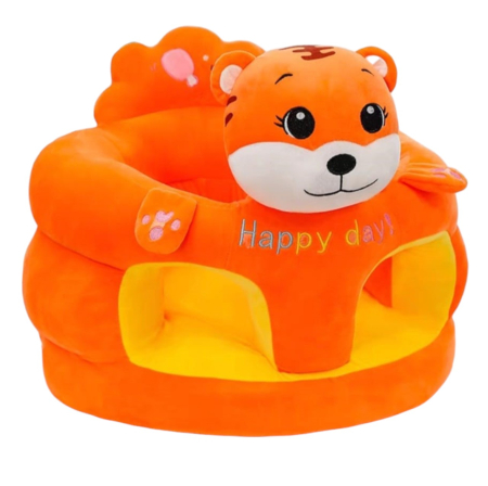 Fotolii bebelusi - Fotoliu bebe cu spatar si suport de picioare - Tigrutul Portocaliu Happy Day