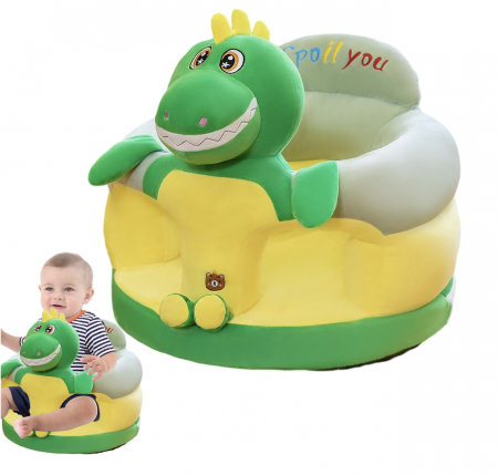 Fotoliu bebe cu spatar si suport de picioare - Dinozaurul verde [2]