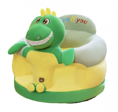 Fotolii din plus pentru copii - Fotoliu bebe cu spatar si suport de picioare - Dinozaurul verde