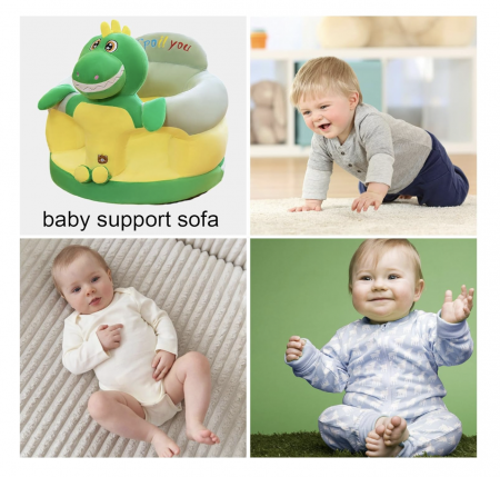 Fotoliu bebe cu spatar si suport de picioare - Dinozaurul verde [5]