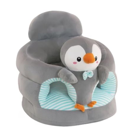 Fotolii bebelusi - Fotoliu bebe cu spatar si suport de picioare - Pinguinul gri