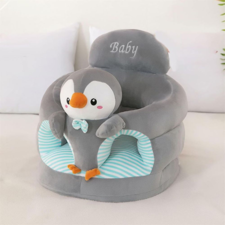 Fotolii bebelusi - Fotoliu bebe cu spatar si suport de picioare - Pinguinul gri