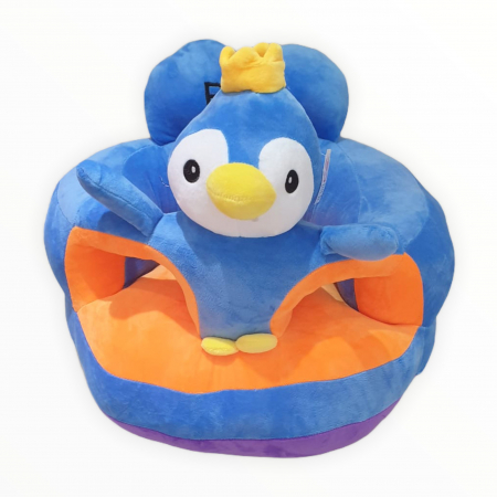 Fotolii bebelusi - Fotoliu bebe cu spatar si suport de picioare - Pinguinul regal albastru
