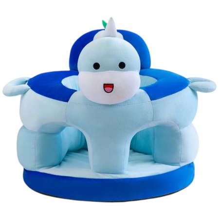 Fotolii din plus pentru copii - Fotoliu bebe cu spatar si suport de picioare - Baby Dino bleu Happy Day