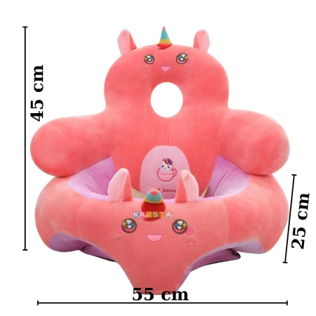 Fotolii bebelusi - Fotoliu bebe cu spatar inalt si suport de picioare - Unicornul roz, din plus