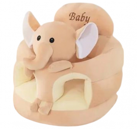 Fotolii din plus pentru copii - Fotoliu bebe cu spatar si suport de picioare - Elefantul crem