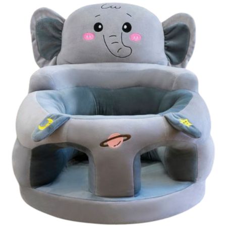 Fotolii bebelusi - Fotoliu bebe din plus, cu sezut de burete - Elefantul gri