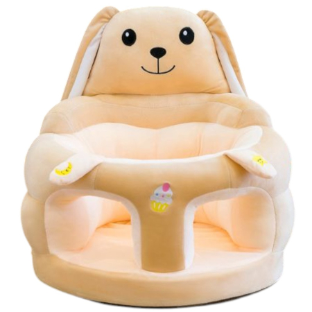 Fotolii bebelusi - Fotoliu bebe din plus, cu sezut de burete - Catelusul crem deschis