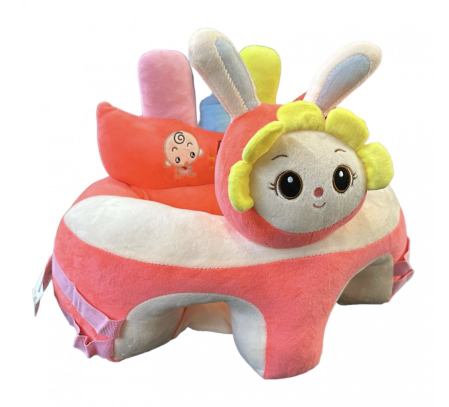 Fotoliu bebelusi cu spatar, sustinere picioare si arcada cu jucarii, Iepurasul Floricica roz [2]