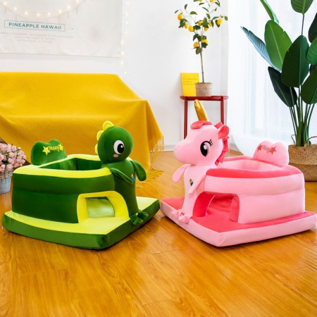 Fotoliu de sustinere bebe, din plus, cu placa de burete - Unicorn roz [10]