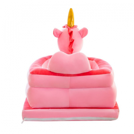 Fotoliu de sustinere bebe, din plus, cu placa de burete - Unicorn roz [3]