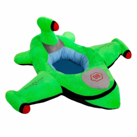 Fotolii bebelusi - Fotoliu din plus pentru sustinere bebelusi - Avionul verde