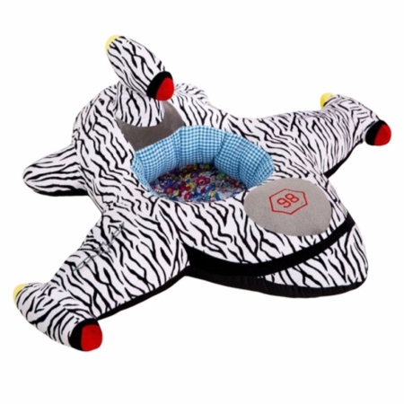 Fotolii bebelusi - Fotoliu din plus pentru sustinere bebelusi - Avionul Zebra alb-negru