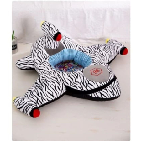 Fotolii bebelusi - Fotoliu din plus pentru sustinere bebelusi - Avionul Zebra alb-negru