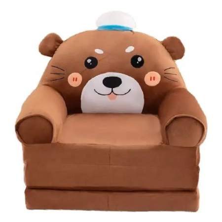 Fotolii din plus pentru copii - Fotoliu Extensibil din plus si 3 placi burete Ursuletul Maro inchis
