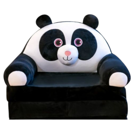 Fotolii din plus pentru copii - Fotoliu Extensibil din plus si 2 placi burete Ursuletul Panda Negru cu Alb
