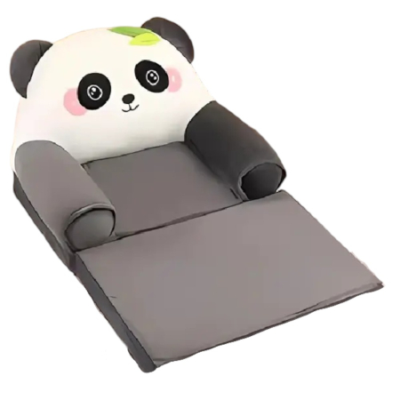 Fotolii din plus pentru copii - Fotoliu Extensibil din plus si 2 placi burete Ursuletul Panda Gri inchis cu Alb