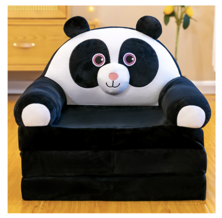 Fotoliu Extensibil din plus si 3 placi burete Ursuletul Panda Negru cu Alb [3]