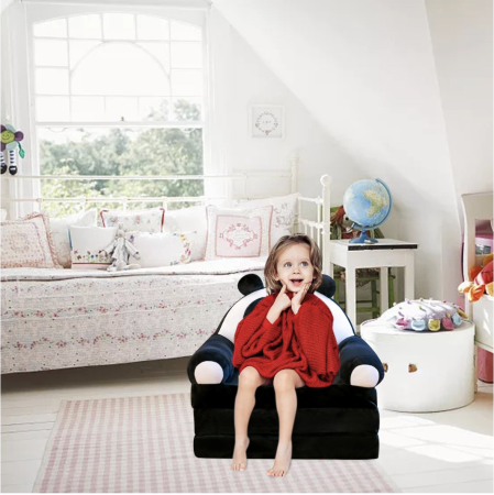 Fotoliu Extensibil din plus si 3 placi burete Ursuletul Panda Negru cu Alb [5]