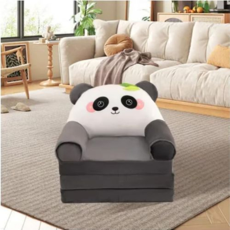 Fotoliu Extensibil din plus si 3 placi burete Ursuletul Panda Gri inchis cu Alb [2]