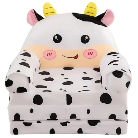 Fotolii din plus pentru copii - Fotoliu Extensibil din plus si 3 placi burete Vacuta Alb cu Negru