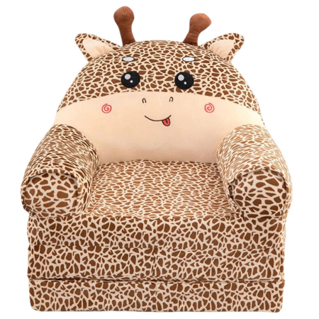 Fotolii din plus pentru copii - Fotoliu Extensibil din plus si 3 placi burete Girafa crem cu pete maro