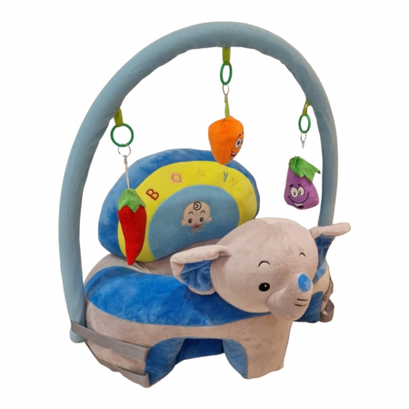 Fotoliu bebelusi cu spatar, sustinere picioare si arcada cu jucarii, Elefantelul bleu [2]
