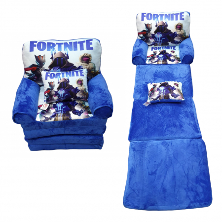 Fotolii extensibile - Fotoliu si perna Fortnite, cu 4 placi, Extensibil la 150 cm