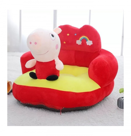 Fotolii bebelusi - Fotoliu maxi bebe din plus cu spatar - Purcelusa Peppa Pig