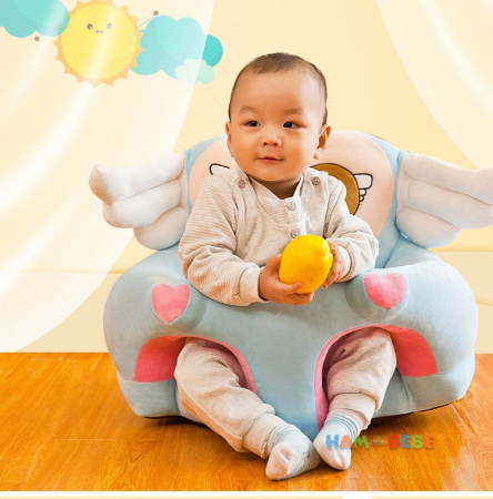 Fotoliu pentru bebe din plus cu spatar si suport de picioare - Ingeras bleu [1]
