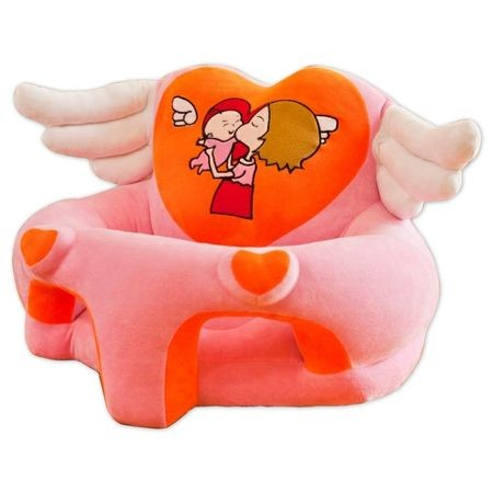 Fotoliu pentru bebe din plus cu spatar si suport de picioare - Ingeras roz [0]
