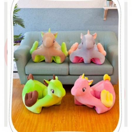Fotoliu pentru bebe din plus cu spatar si suport de picioare - Unicorn Gri [1]