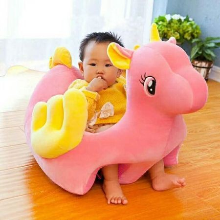 Fotoliu pentru bebe din plus cu spatar si suport de picioare - Unicorn Roz [1]