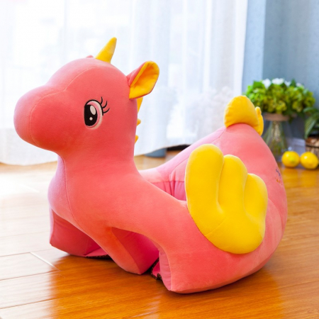 Fotoliu pentru bebe din plus cu spatar si suport de picioare - Unicorn Roz [0]