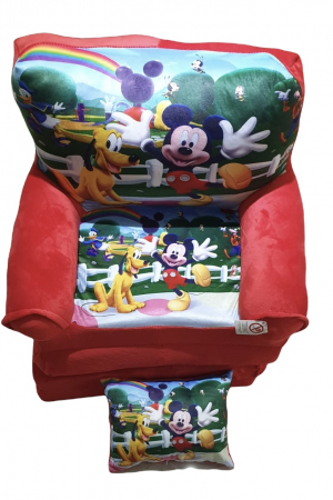 Fotolii extensibile - Fotoliu si perna Clubul lui Mickey Mouse, cu 4 placi, Extensibil la 150 cm