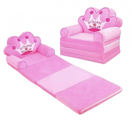 Fotolii din plus pentru copii - Fotoliu Tronul Printesei Mov, cu 4 placi, Extensibil la 150 cm