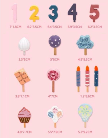 Jucarie lemn Tort aniversar Montessori, cu 24 accesorii, din lemn, roz [5]