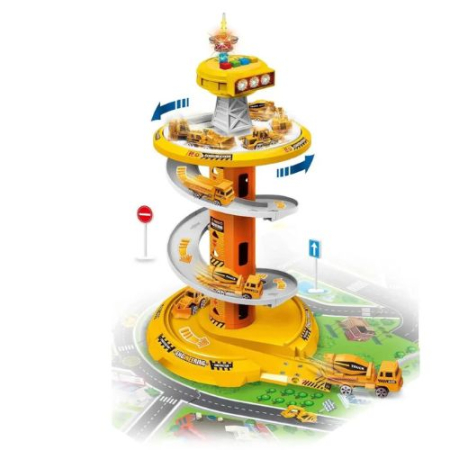 Garaj auto de Autoutilitare cu pista circulara 3 nivele, sunete, covor si 3 masini [5]