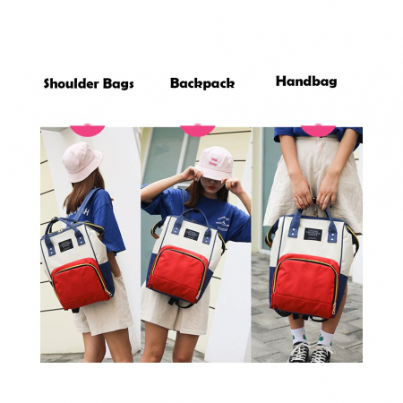 Geanta rucsac Living Share pentru mamicile de bebelusi, Rosu-Alb-Bleumarin [3]