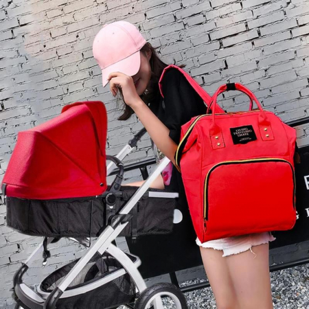 Geanta rucsac Living Share pentru mamicile de bebelusi, rosu [2]