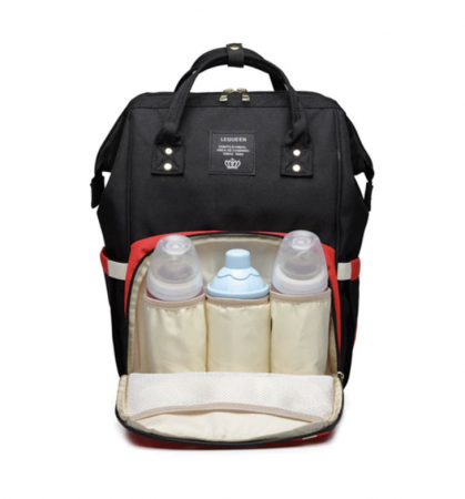 Geanta rucsac Living Share pentru mamicile de bebelusi, rosu cu buline albe [5]