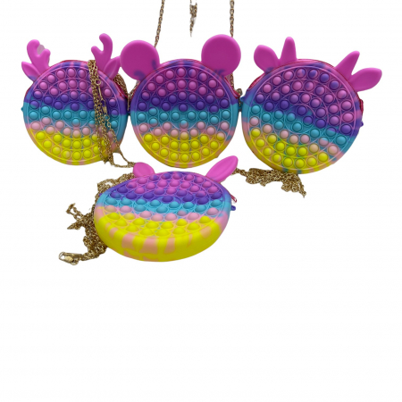 Gentuta cu lant auriu si fermoar Pop It Macaroons, Iepuras [7]