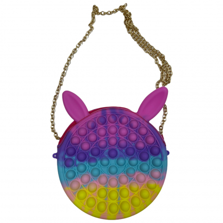Gentuta cu lant auriu si fermoar Pop It Macaroons, Iepuras [5]