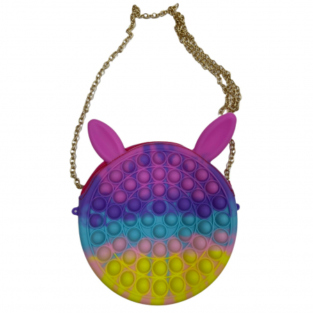 Gentuta cu lant auriu si fermoar Pop It Macaroons, Iepuras [8]