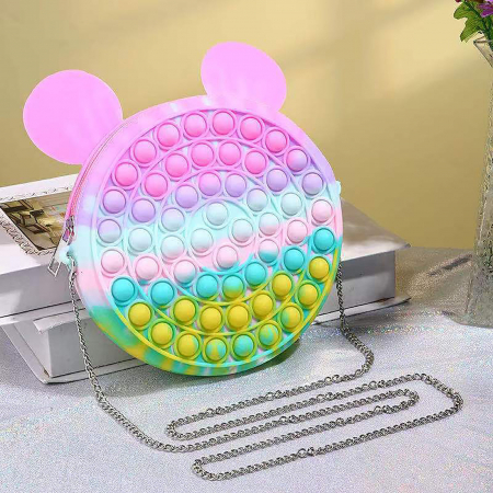 Gentuta cu lant auriu si fermoar Pop It Macaroons, Mickey Mouse [4]